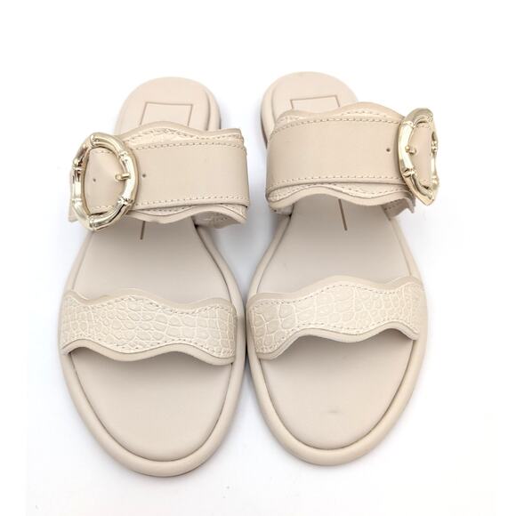 Dolce Vita Aperol Scalloped Slide Sandal Women's Slip-On Ivory Size US6.5 - Picture 3 of 10